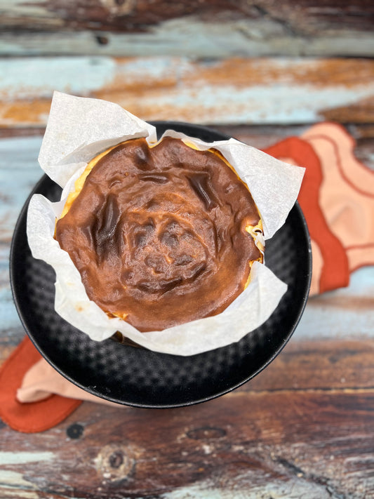 Gluten-Free Baked Basque Cheesecake - We warn you it's addictive!