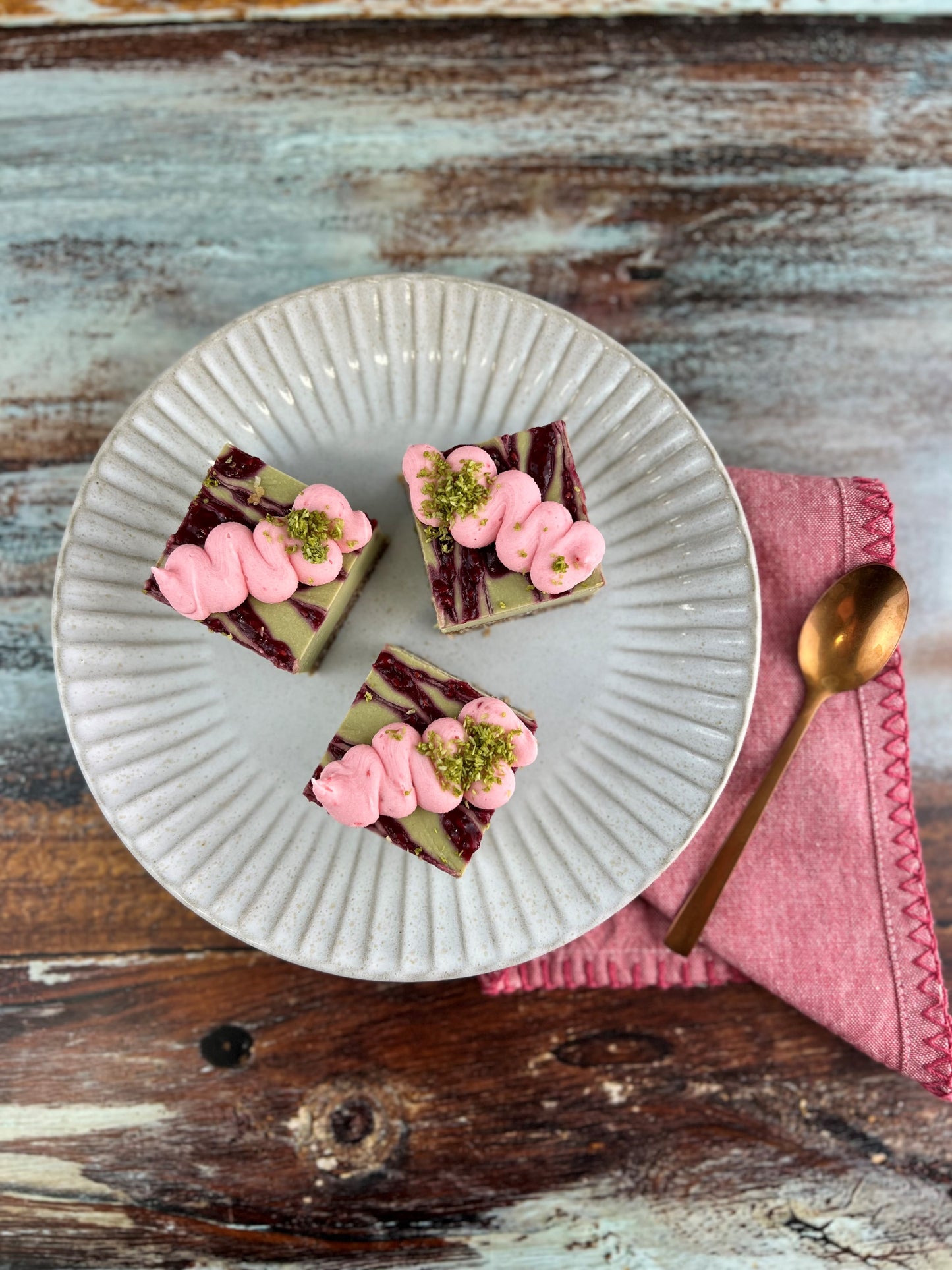 Gluten-Free Vegan Matcha Raspberry Slice - Box of 12