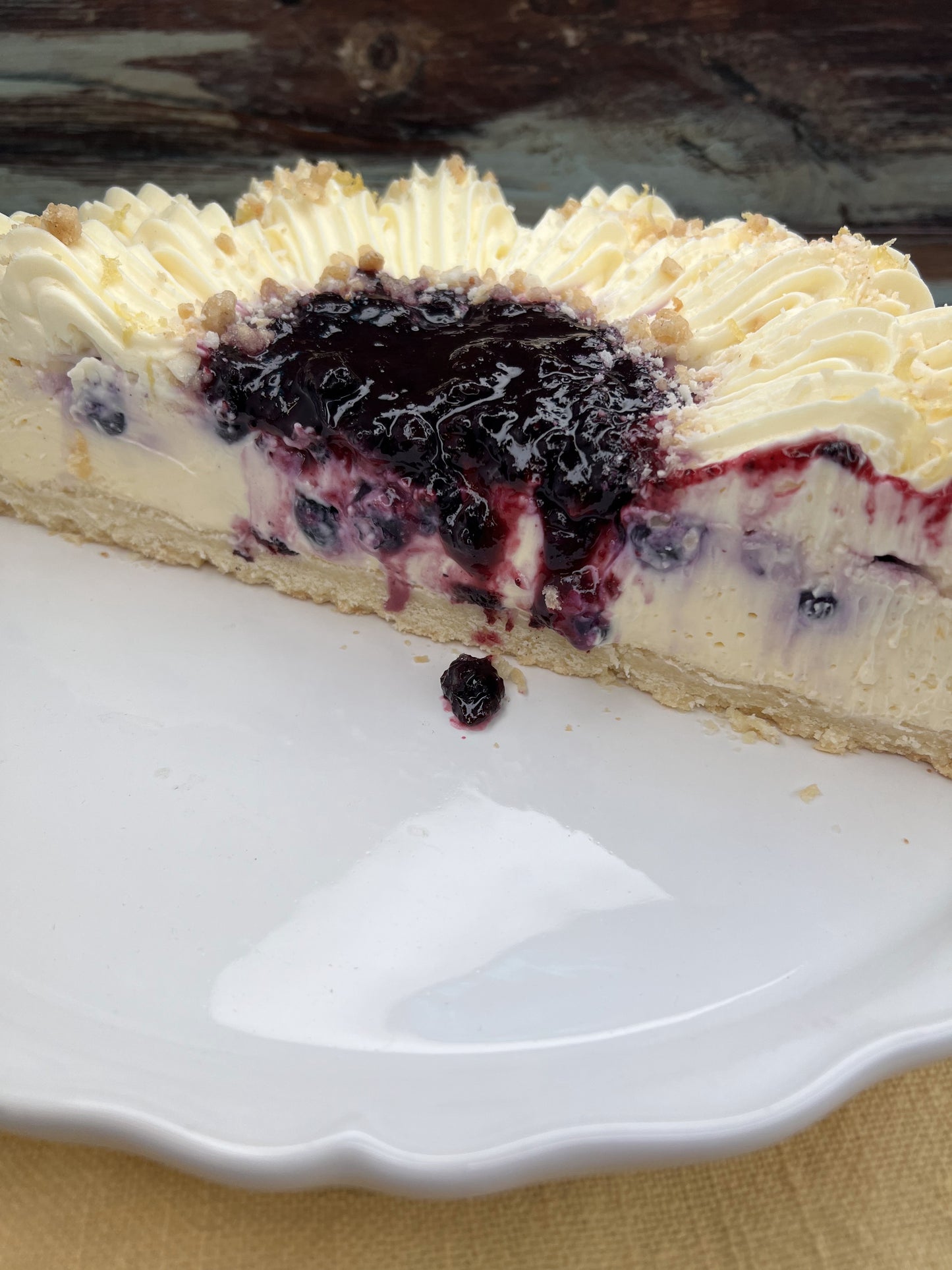 Gluten-Free Baked Lemon Blueberry Cheesecake