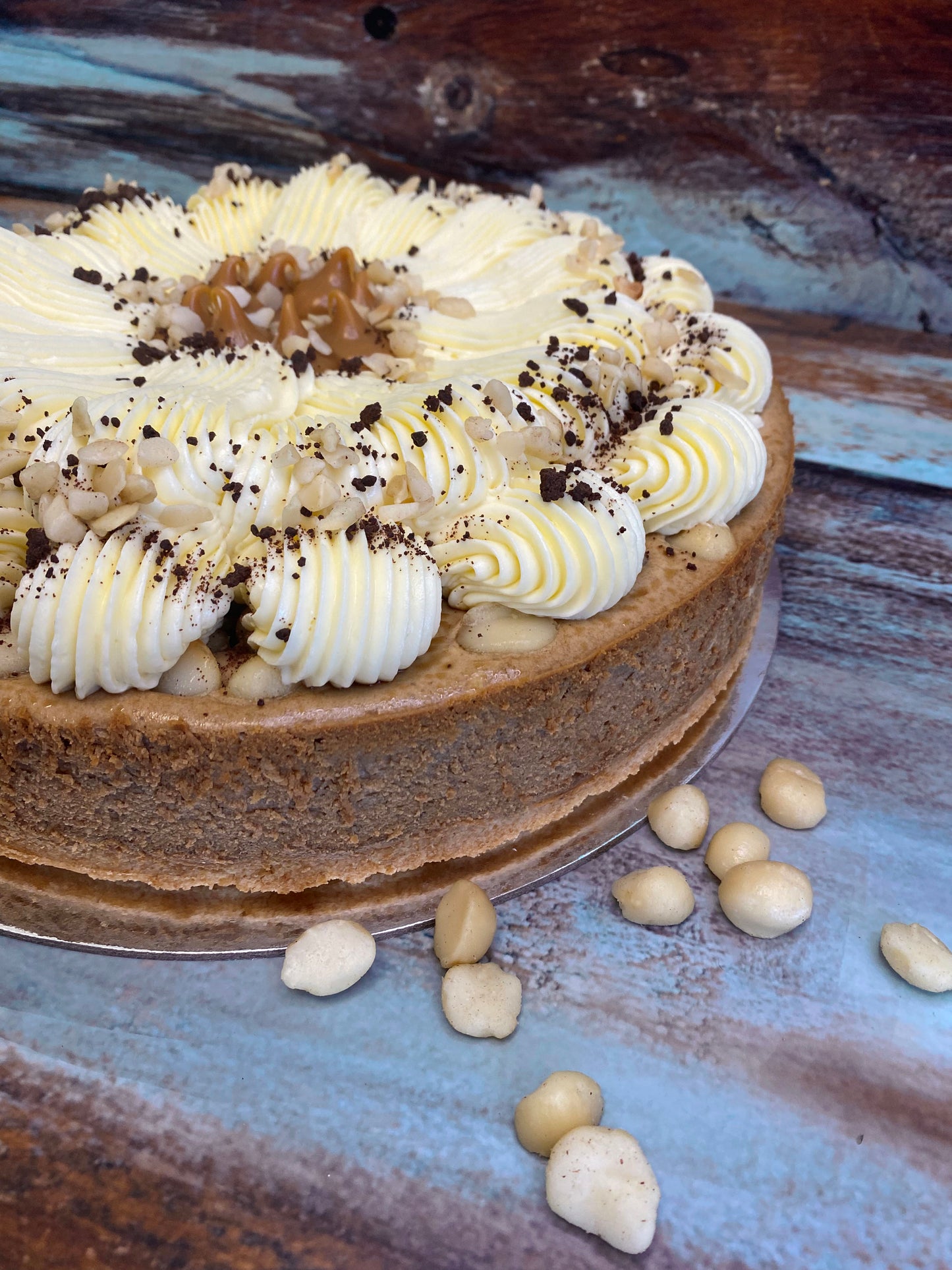 Gluten-Free Baked Caramel Macadamia Cheesecake
