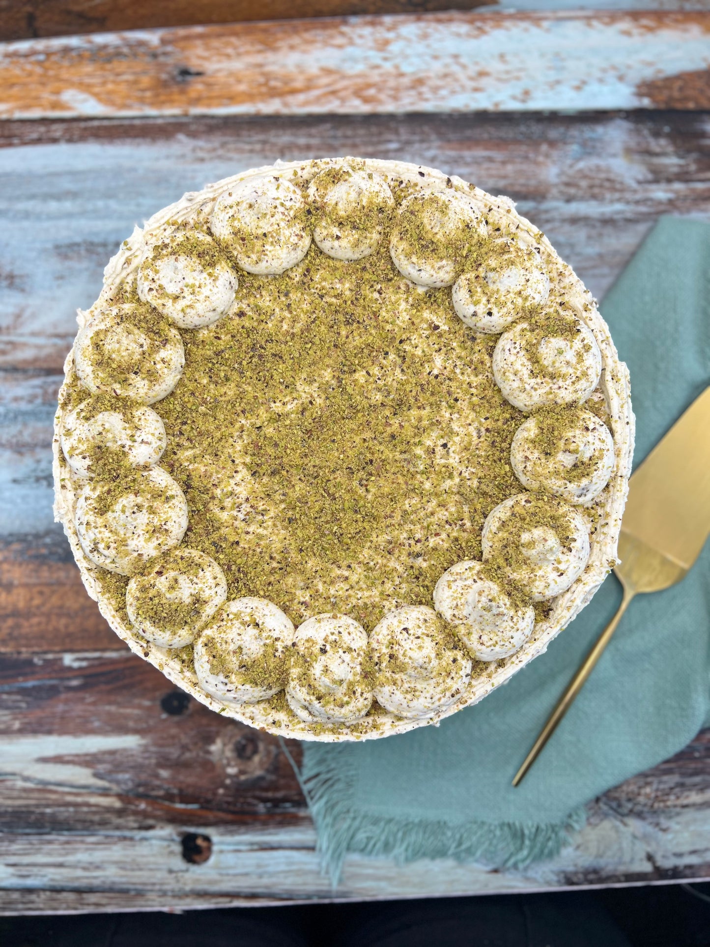 Gluten-Free Pistachio Layer Cake