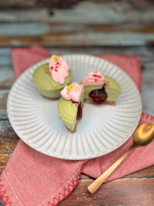Gluten-Free Vegan Matcha Raspberry Silk Cake - Box of 12