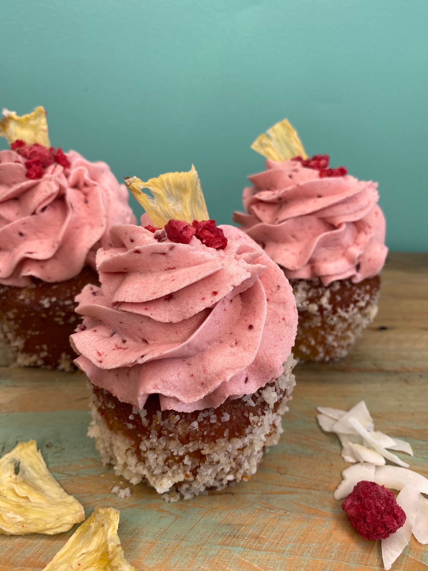 Gluten & Dairy-Free Pineapple Raspberry and Coconut Cakes - Box of 12
