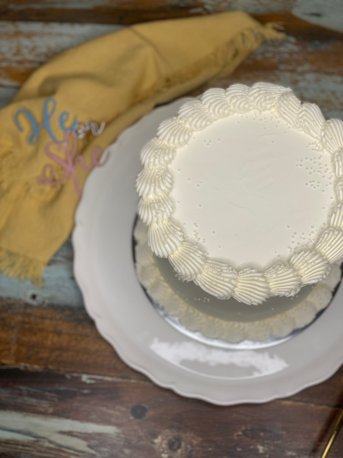 Gluten & Dairy-Free Vanilla Gender Reveal Cake