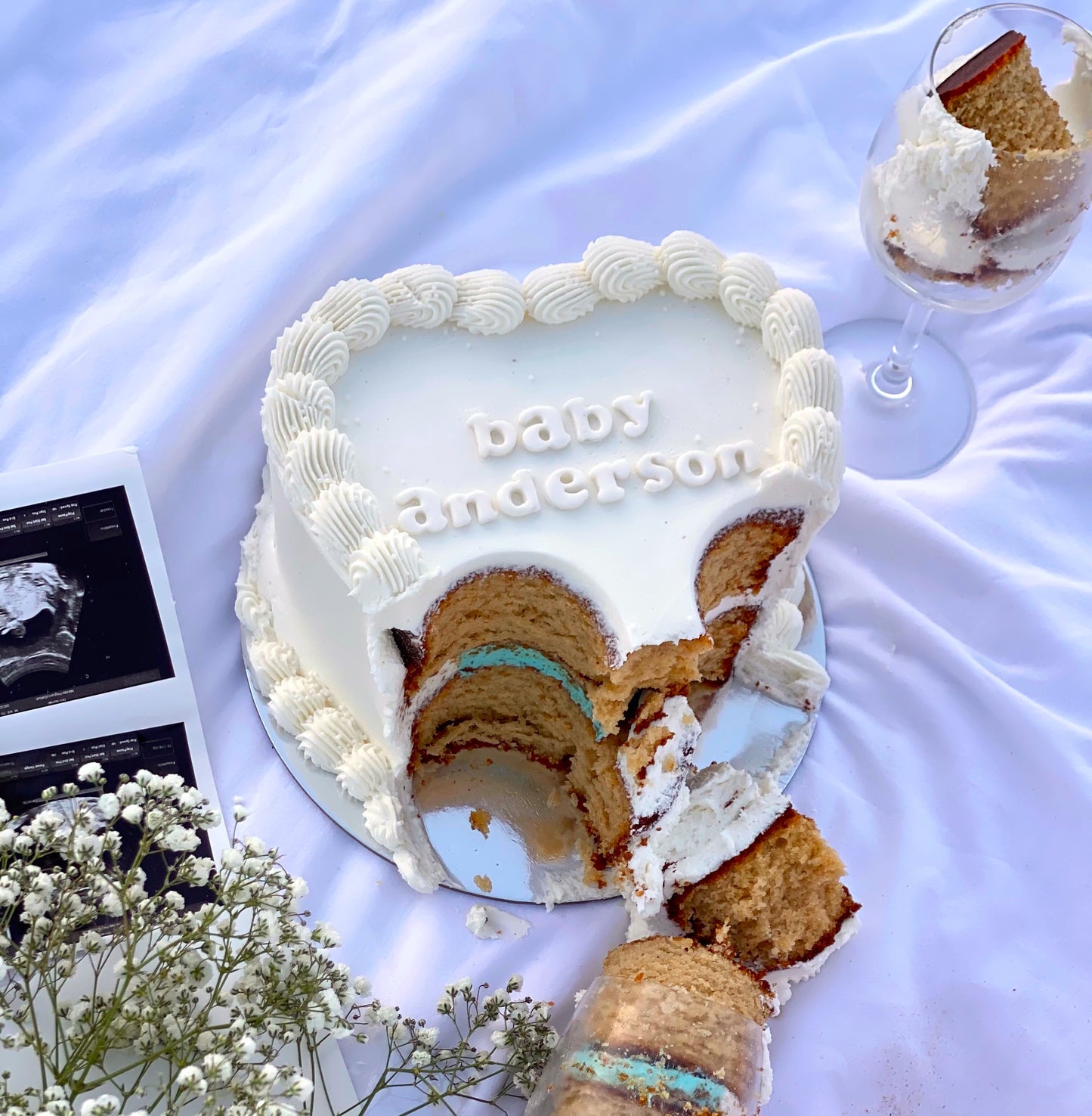 Gluten & Dairy-Free Vanilla Gender Reveal Cake
