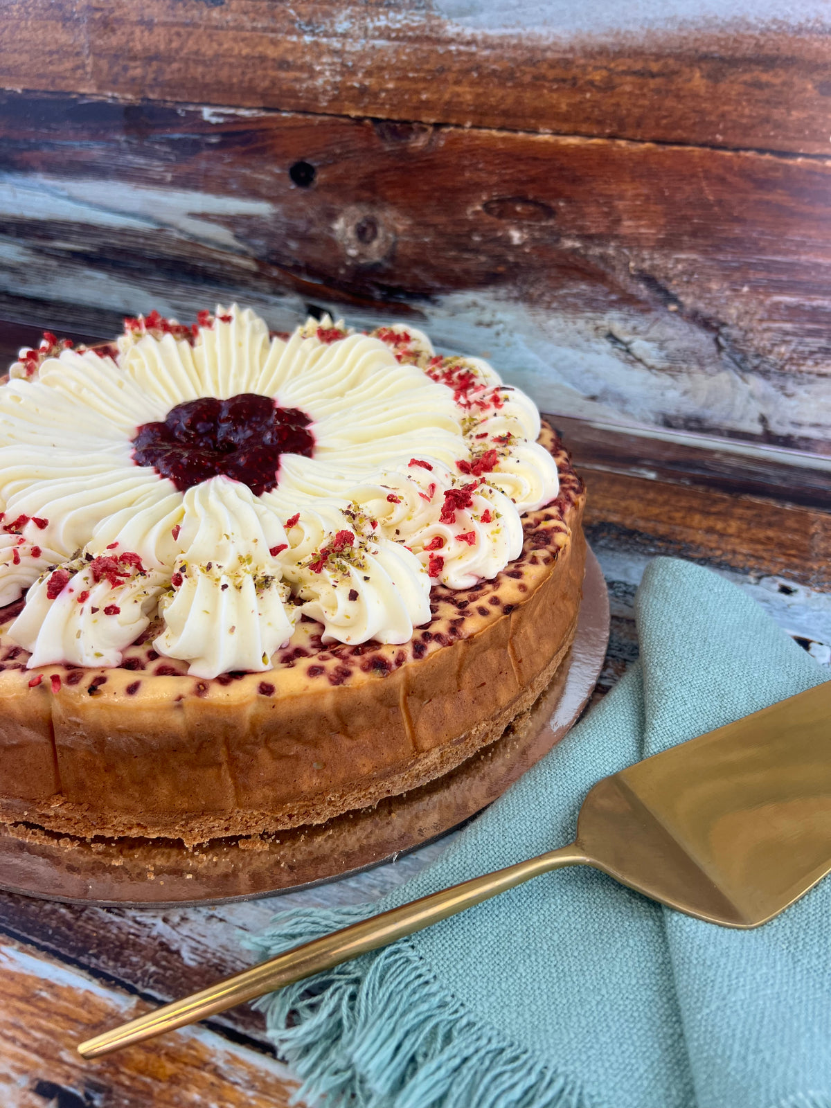 GF Baked Lemon Raspberry Cheesecake - LGE