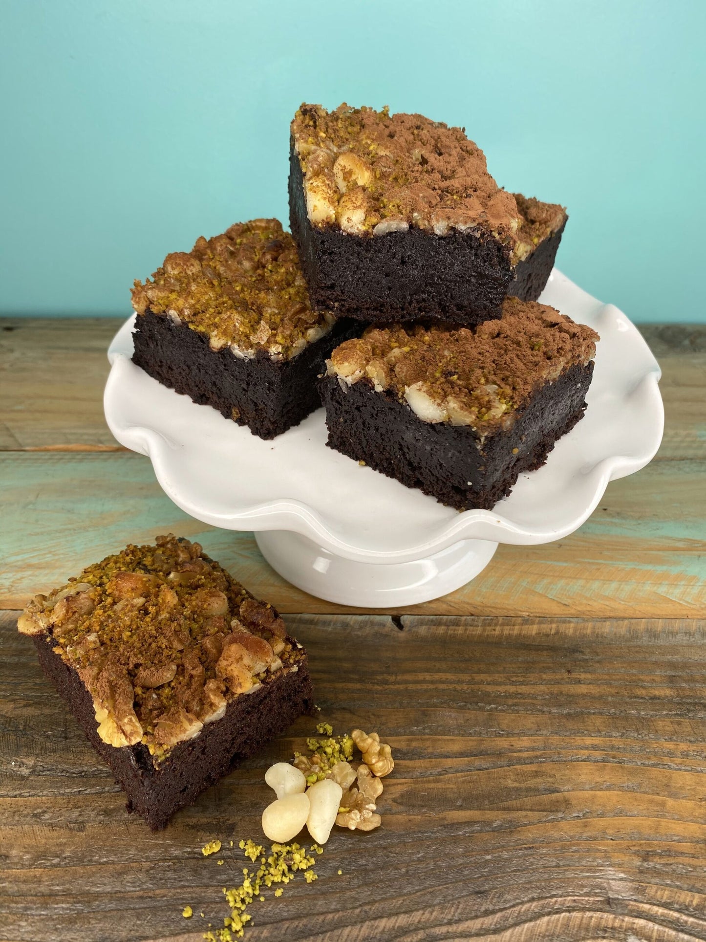 Gluten & Dairy-Free Protein Brownie - Loaded with Pistachio, Macadamia and Walnut