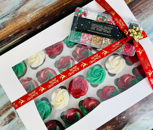 Sprinkle your own Gluten-Free Christmas Cupcakes - Box of 24 **PICK UP ONLY**