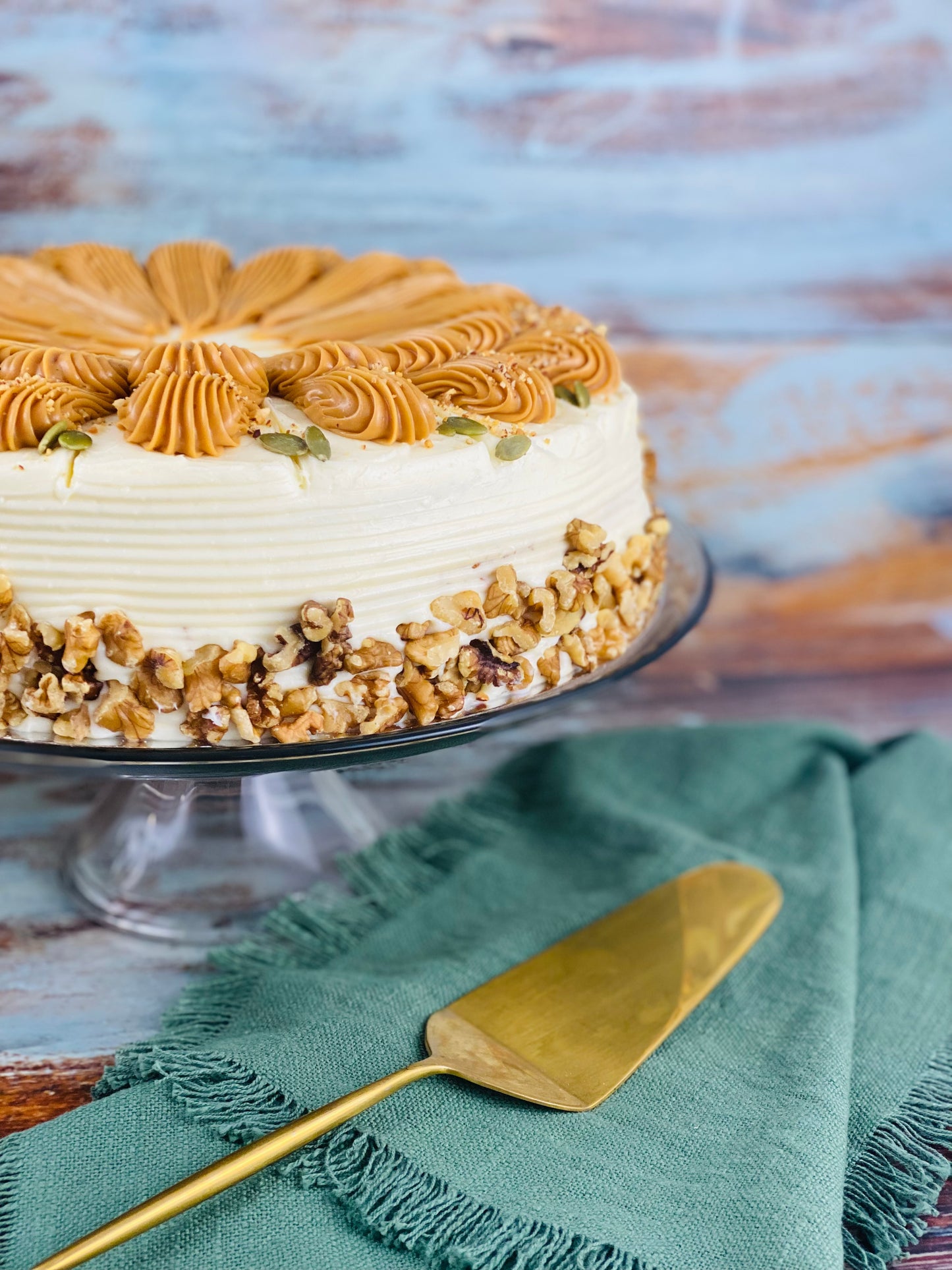 Large Gluten-Free Layered Salted Caramel Carrot Cake